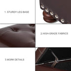 Leather Storage Ottoman Bench Foot Rest Stool - Image 6