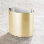 mDesign Stainless Steel Metal Oval Trash Can, 7.9 Liter/2.09 Gallon Wastebasket - Image 3