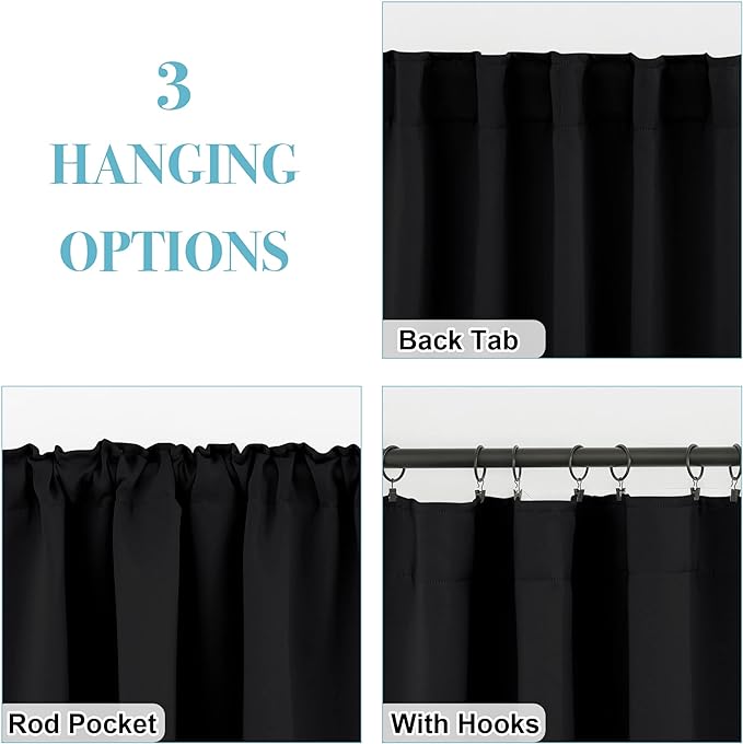 RYB HOME Small Window Curtains Blackout, Privacy Thermal Insulating Drapes - Image 6