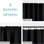 RYB HOME Short Black Curtains for Bedroom, W42 x L36 inch, 2 Panels - Image 6