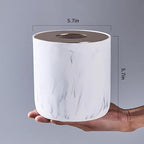 White Marble Textural Mini Trash Can - Image 6
