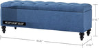 Storage Ottoman 50.2 Inches Upholstered Fabric Storage Ottoman Bench，Button - Image 2