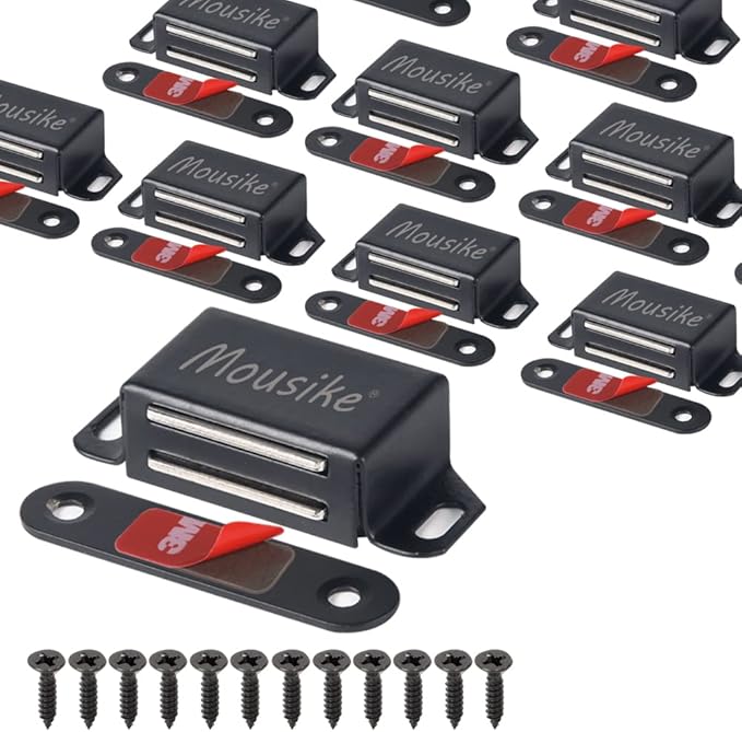 Mousike Cabinet Magnets 30lb Black Door Magnets by Mousike