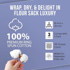 WHITEWRAP Flour Sack Towels 18x28 – 100% Cotton, Reusable Kitchen Tea Towels - Image 7
