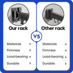 Clothes Drying Rack Foldable Wall Mounted Drying Rack 3 Fold Black-Laundry - Image 6
