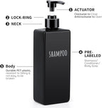 Segbeauty Plastic Square Soap Dispenser Black, 500ml Empty Reusable Pump Bottle - Image 3
