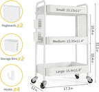 TOOLF 3 Tier Rolling Cart Storage Organizer, Metal Rolling Utility Cart - Image 6