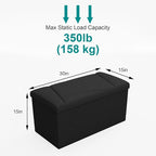 Folding Storage Ottoman Bench, 30 Inches Storage Chest, End of Bed Bench - Image 3
