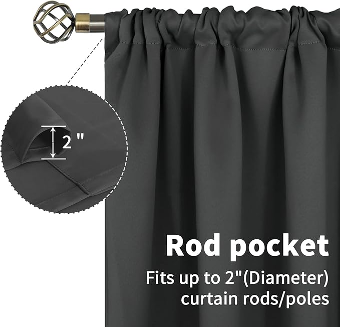 BGment Thermal Blackout Curtains 63 Inches Length - Image 4