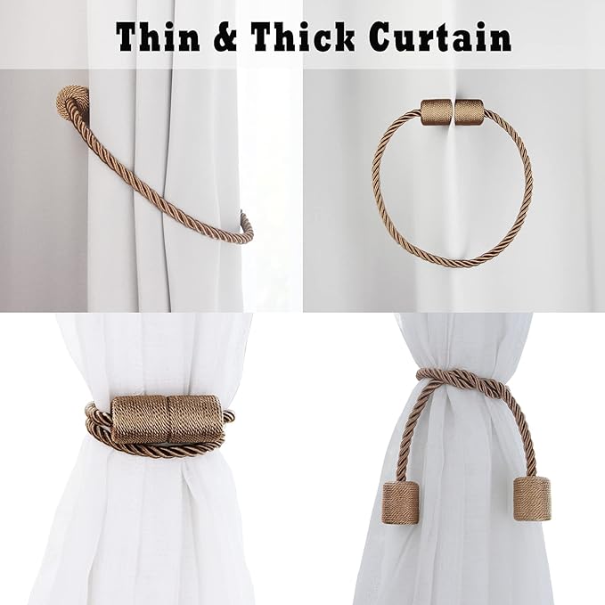2 Pack Strong Magnetic Curtain Tiebacks Outdoor Elegant Decorative Tie Backs - Image 5