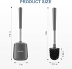 SetSail Toilet Brush and Holder 3 Pack, Self Closing Lid Toilet Bowl Brushes - Image 2