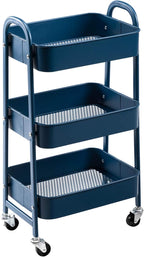 AGTEK Makeup Cart, Movable Rolling Organizer Cart, 3 Tier Metal Utility Cart by AGTEK