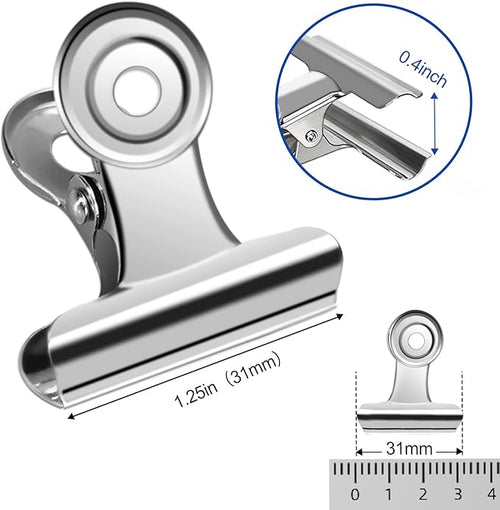 30 Pack Small Bull Clips 1.22 Inch Mini Metal Hinge Clips Binder Paper Hinge - Image 2