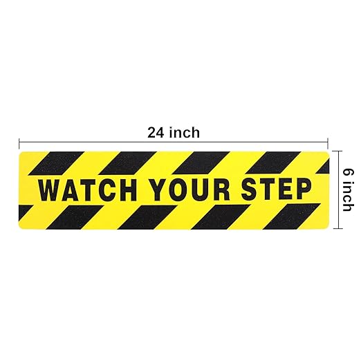 Boao 12 Pieces Watch Your Step Stickers Sign 6 x 24 Inch Caution Watch Your - Image 2