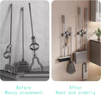 Mop and Broom Holder Wall Mount, No Punching Required Broom and Mop Organizer - Image 4