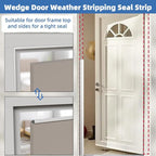 Wedge-Shape Window Weather Stripping Door Frame Seal Strip 118” White, Upgrade - Image 4
