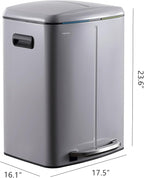 happimess HPM1005I Marco Rectangular 10.6-Gallon Double Bucket Trash Can - Image 4