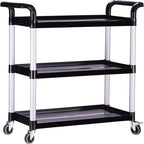 Plastic Utility Carts with Wheels, Heavy Duty 510lbs Capacity Rolling Service by PELOEMNS