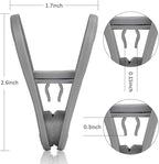 Tinfol 24pc Grey Plastic Hanger Clips, Strong Pinch Grip Finger Clips - Image 3