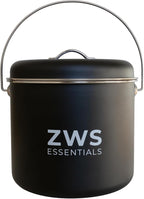 Black Stainless Steel Compost Bin | 6.5L Odor-Free Kitchen Countertop Food by ZWSEssentials