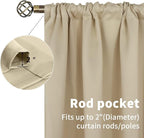 BGment Beige Blackout Curtains for Kitchen Cafe Window 34 x 40 Inch Long - Image 6