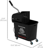 HOMCOM Compact Mop Bucket with Wringer on Wheels - Image 7