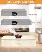 Under Bed Storage, 2 Pack Clothing Storage Bags W/Upgraded Handles, Large - Image 2