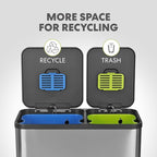 Simpli-Magic 18.5 Gallon Dual Compartment Step Trash Can – Kitchen Garbage Can - Image 3