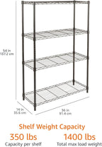 Amazon Basics 4-Shelf Adjustable Heavy Duty Steel Wire Rack Storage Shelving - Image 5