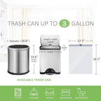 Teivio 3 Gallon 140 Counts Mini Strong Drawstring Trash Bags Garbage Bags - Image 2