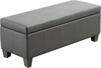 51 Inch Faux Leather Ottoman by UDAX