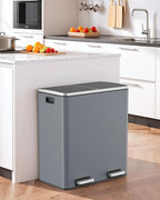 AthLike 60L Dual Trash Can, Stainless Steel Kitchen Garbage Can, Double - Image 8