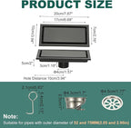 uxcell Rectangular Shower Drain, Brushed 304 Stainless Steel Odor-Proof Floor - Image 2