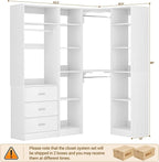 Corner Closet System with 3 Drawers, Corner Closet Organizer System with 13 - Image 7