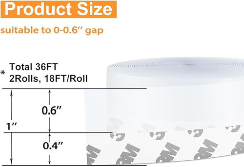 36 Ft Door Weather Stripping Door Seal Strip Tape, Silicone Door Draft Stopper - Image 2