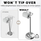 Toilet Paper Holder Stand, Polished Chrome Toilet Paper Holder Free Standing - Image 6