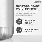 VEGOND 17oz Stainless Steel Water Bottles Bulk, Reusable Metal Sports Water - Image 4