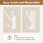 Self Adhesive Coat Hooks for Hanging, Heavy Duty Stainless Double Wall Hook for - Image 5