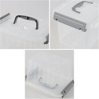 3 L Small Clear Storage Latch Box, 6 Pack Plastic Stackable Organizer Containers - Image 3