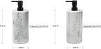 Marble Resin 2 Piece Shampoo and Conditioner Dispenser Set, Luxurious - Image 2