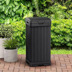 Outdoor Trash Can with Hinged Lid, 33 Gallon Capacity, Built-in Handles - Image 7