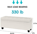 Maupvit Ottoman with Storage, Ottoman Bench with Lift Top, Upholstered Storage - Image 2