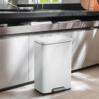 EKO Madison Matte White 50 Liter/13.2 Gallon Step Trash Can - Image 6