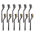 12PCS Mini Wire Brushes, Stainless Steel & Brass Brush Set, Curved Handle by YiwerDer