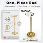 Toilet Paper Holder Stand, Brushed Brass Toilet Paper Holder Free Standing - Image 7
