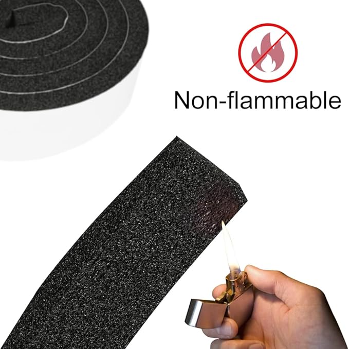 2 Rolls 1/2 Inch W 1/4 T Weather Stripping Air Conditioner Open Cell Foam Seal - Image 6