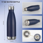 VEGOND 17oz Stainless Steel Water Bottles Bulk, Reusable Metal Sports Water - Image 3