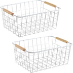 LeleCAT white wire baskets for organizing by LeleCAT
