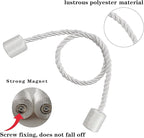 4 Pack White Strong Magnetic Curtain Tiebacks Outdoor Elegant Decorative Tie - Image 2