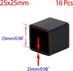 Still Awake 16 Pcs Black Square Anti-Slip Rubber Leg Tips Chair Leg Caps - Image 2